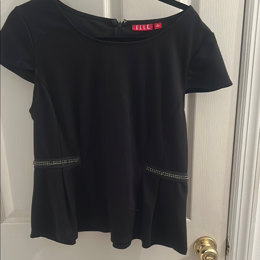 Elle Black Peplum Blouse